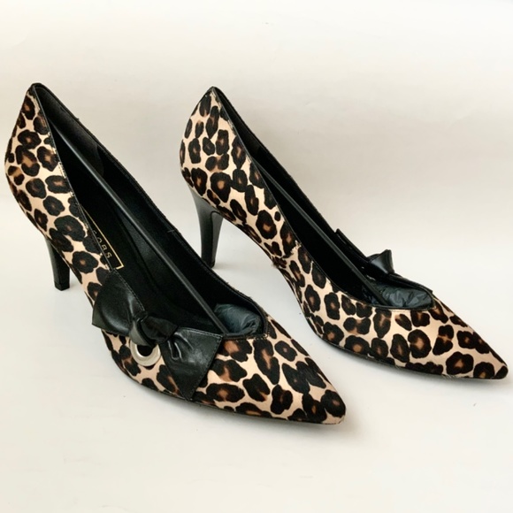 Marc Jacobs Daryl Women's Leather Pointy Toe Pump Leopard Stiletto Heel Shoes 41 - Picture 9 of 11